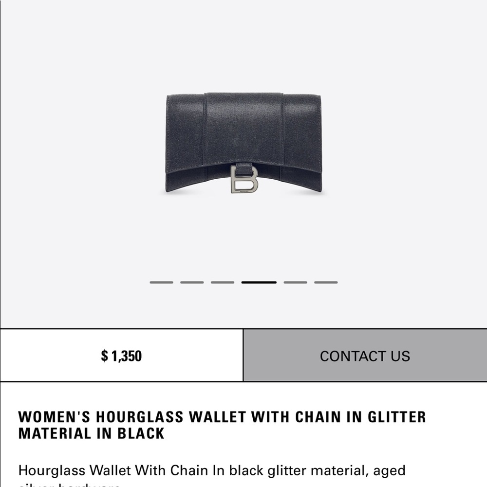 Balenciaga Hourglass Wallet on Chain Glitter